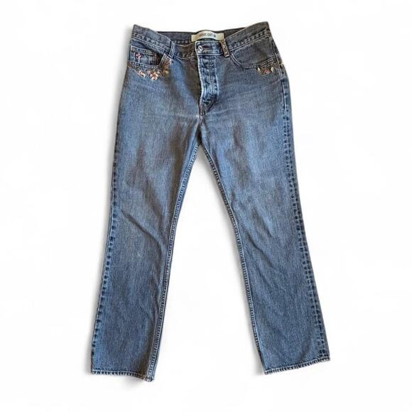 GAP Embroidered Bootcut Jeans 10R 100% Cotton Y2K - Picture 2 of 8